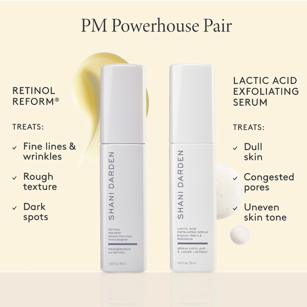 Shani Darden retinol reform serum and lactic acid set
